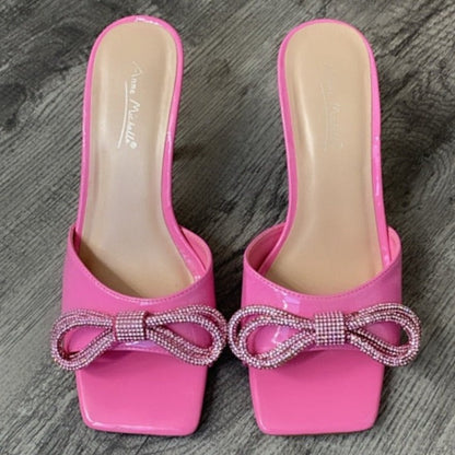Cutie Hot Pink Bow Heels Collection