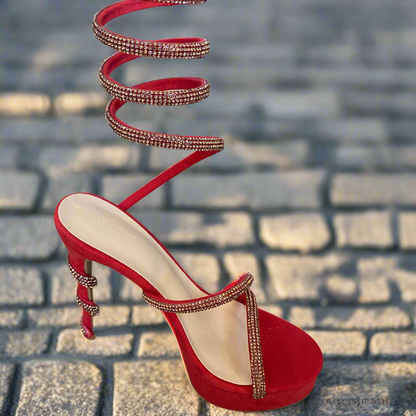 Stunning Coil Strap Red Heels Collection