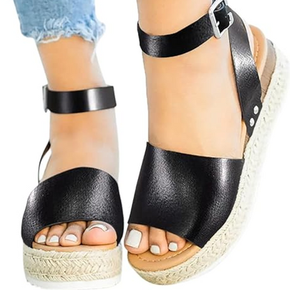 Maggie Black Strap Sandals