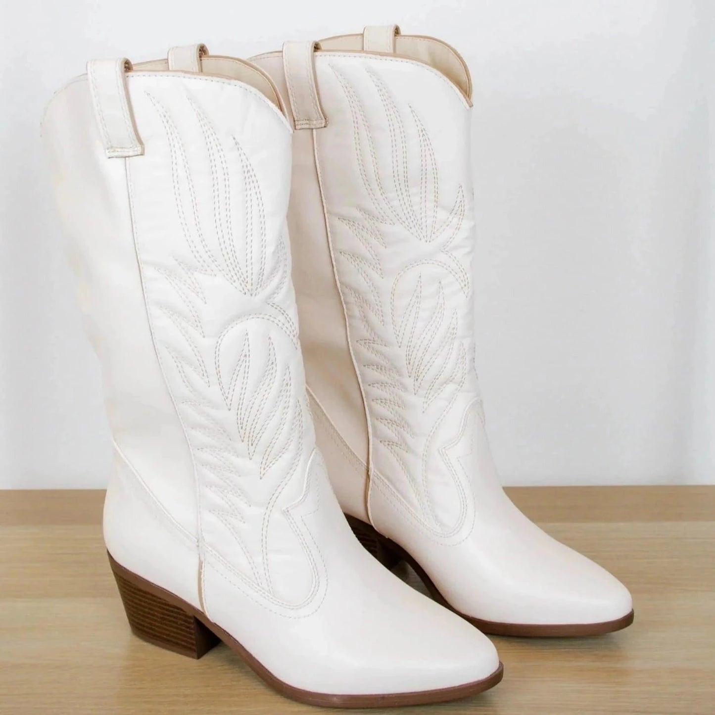 Bottes western Montana blanches