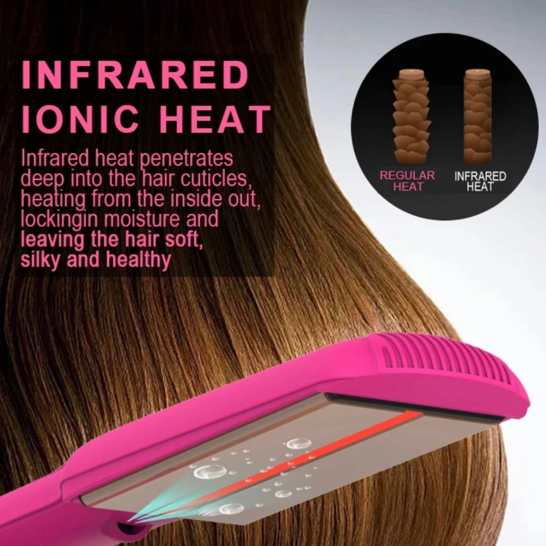 2 in 1 Straightener & Curler Wide Titanium Rose Gold Plates