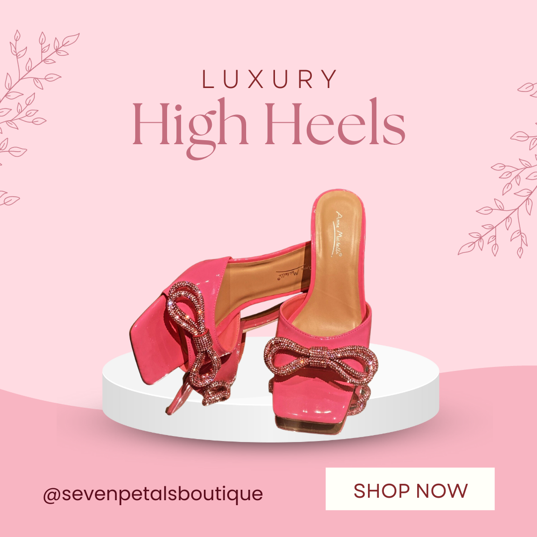 Cutie Hot Pink Bow Heels Collection