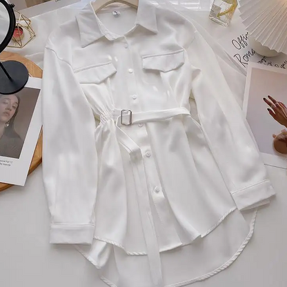 Button-Up White Long Sleeve Shirt