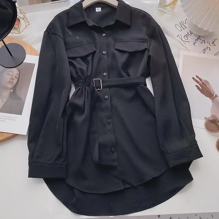 Button-Up Black Long Sleeve Shirt