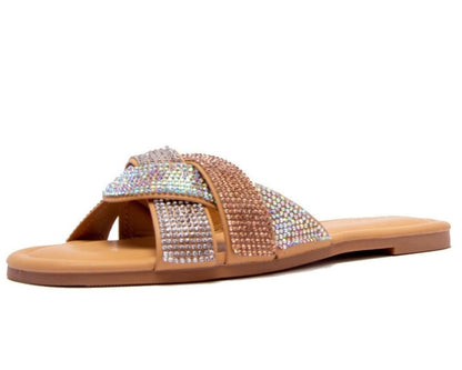 Sandales strass champagne